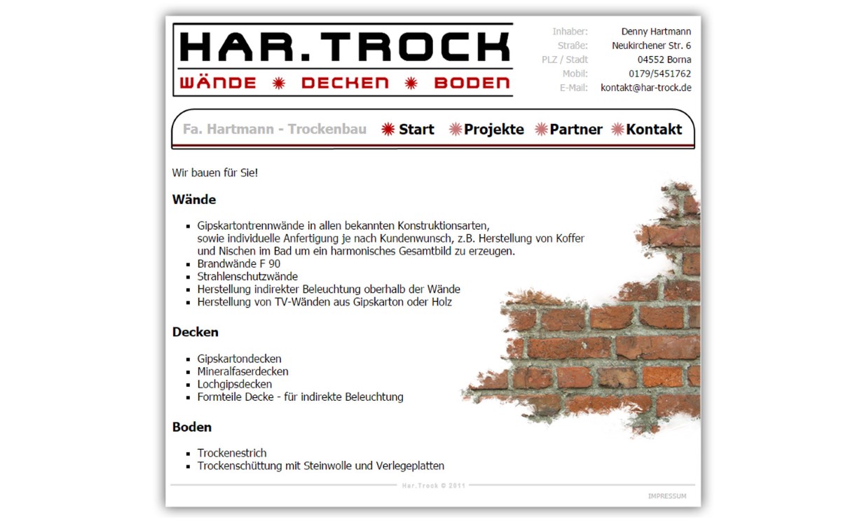 Har-Trock - Handwerkerwebseite